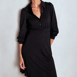Boden • Orla Short Jersey Shirt Dress Black